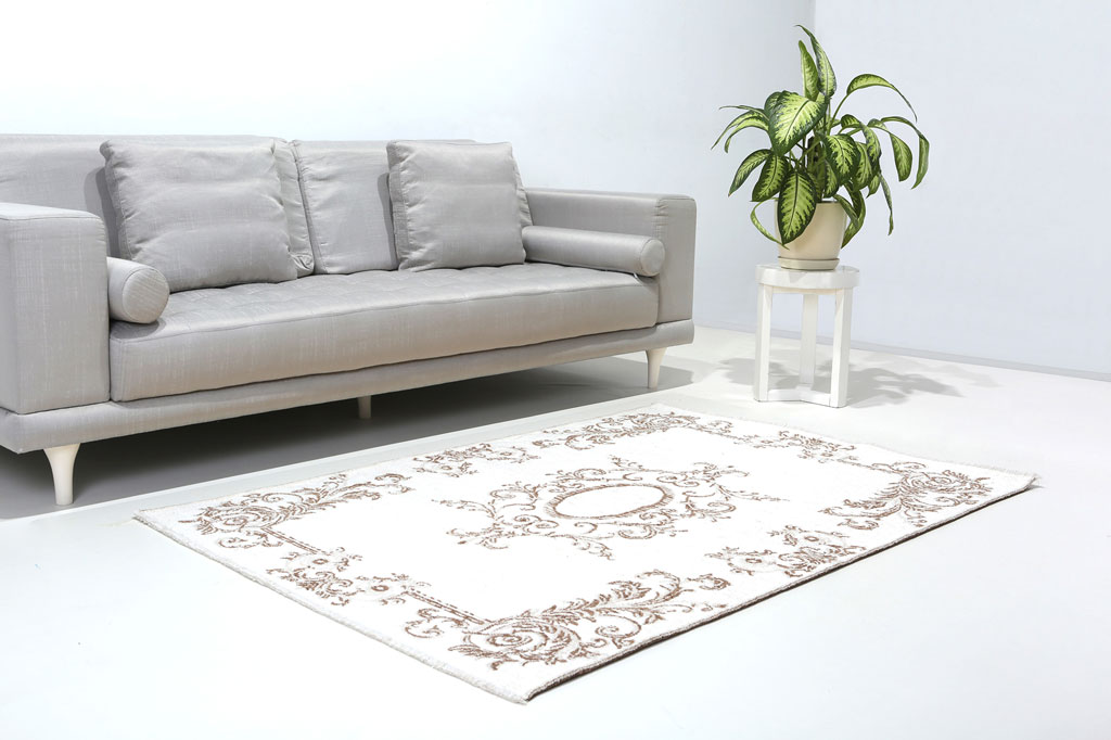 MORETTİ SİDE ÇİFT TARAFLI HALI 023-D KAHVE-BEYAZ