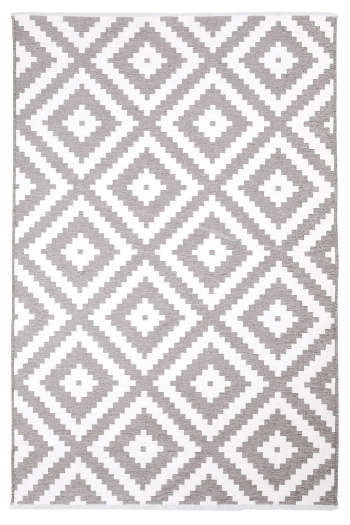 MORETTİ SİDE ÇİFT TARAFLI HALI 10887-D GRİ-BEYAZ