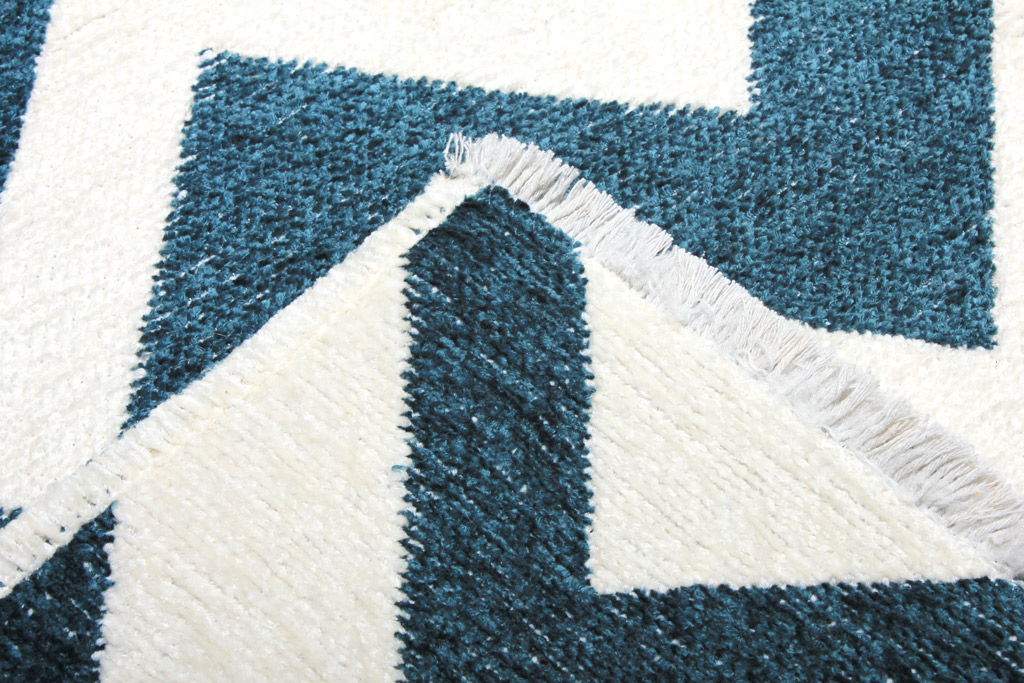 MORETTİ SİDE ÇİFT TARAFLI HALI 10886-J MAVİ-BEYAZ