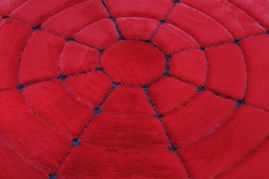 RABBİT KÜRK 012 KIRMIZI-SİYAH YUVARLAK