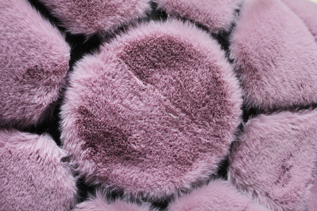 RABBİT KÜRK 012 GÜL KURUSU-SİYAH YUVARLAK