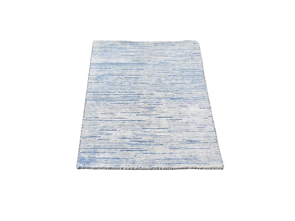 New Hand Knotted Blue Wool Rectangle Oriental Rug 2'0" x 3'0"