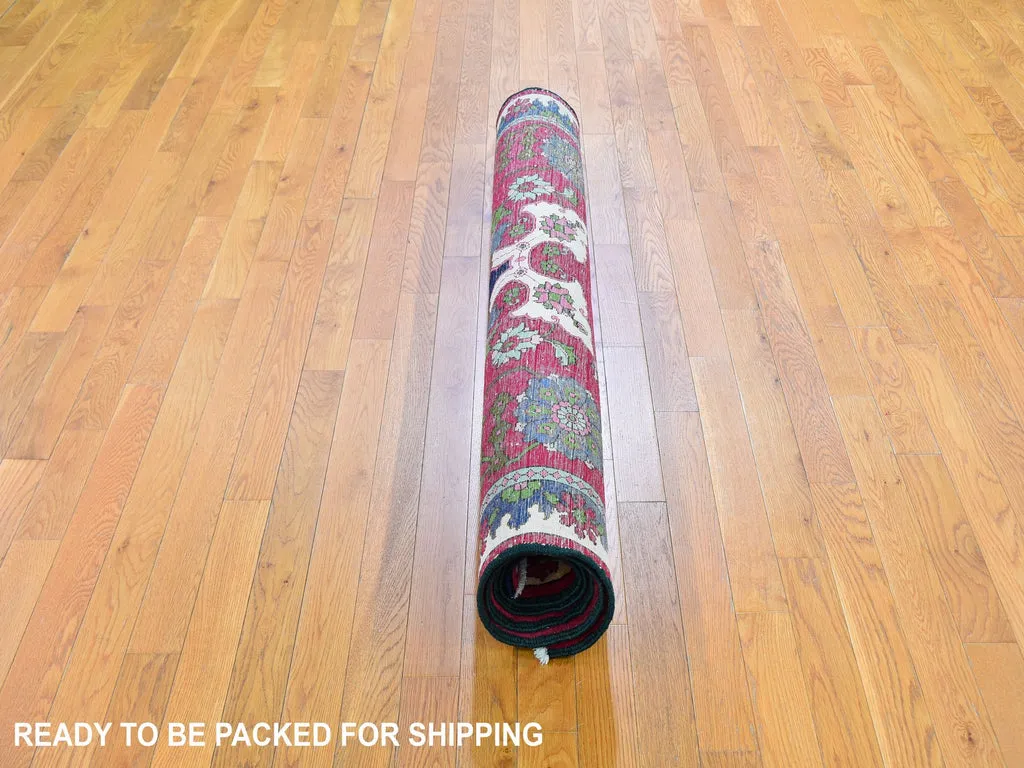 New Hand Knotted Red Wool Rectangle Oriental Rug 4'10" x 7'2"