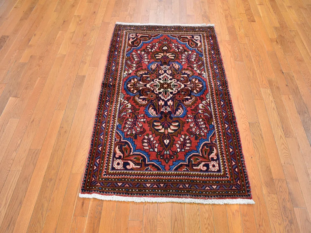 New Hand Knotted Red Wool Rectangle Oriental Rug 3'6" x 5'5"