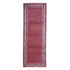 New Hand Knotted Red Wool Runner Oriental Rug 3'8" x 9'9"
