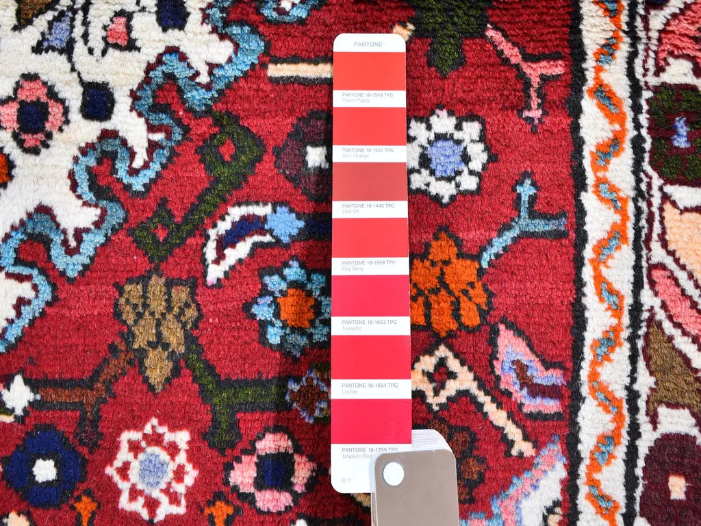 New Hand Knotted Red Wool Rectangle Oriental Rug 3'6" x 5'3"