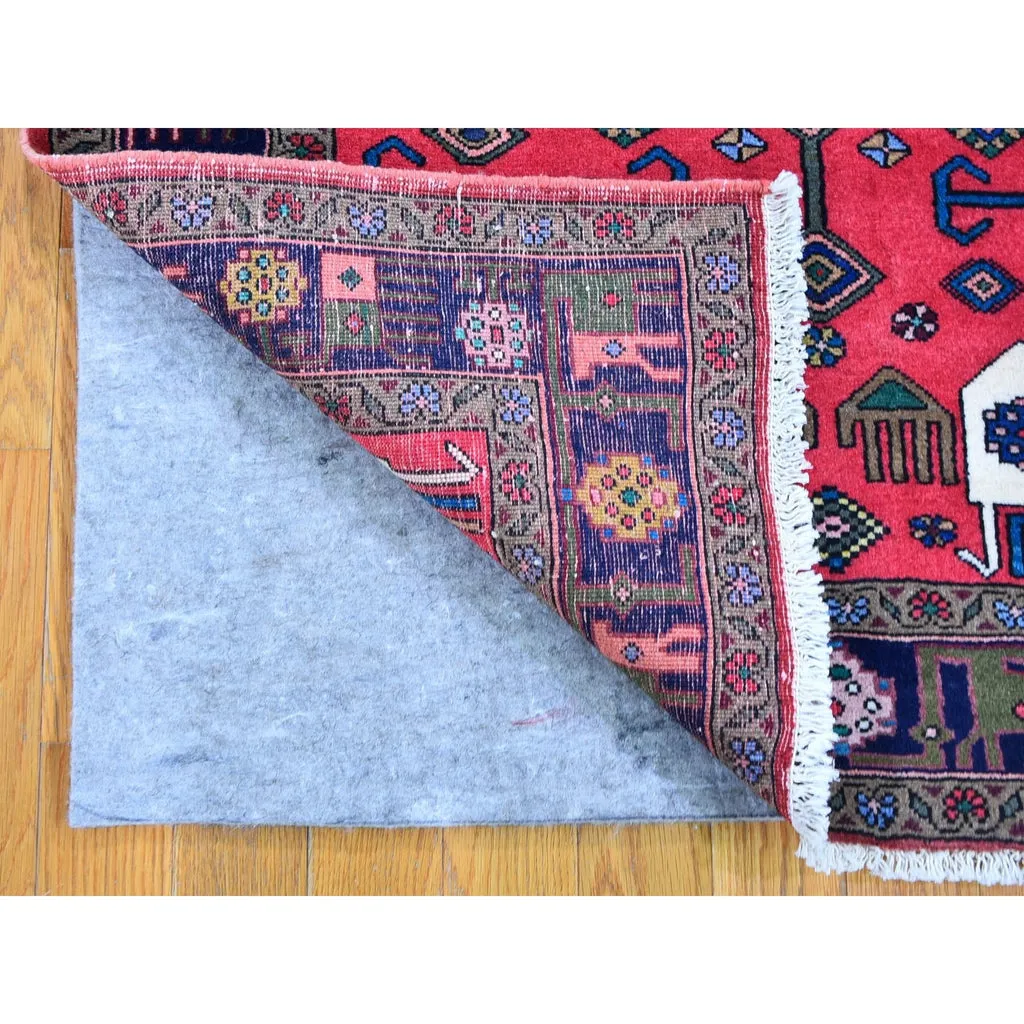 New Hand Knotted Red Wool Rectangle Oriental Rug 4" x 4'