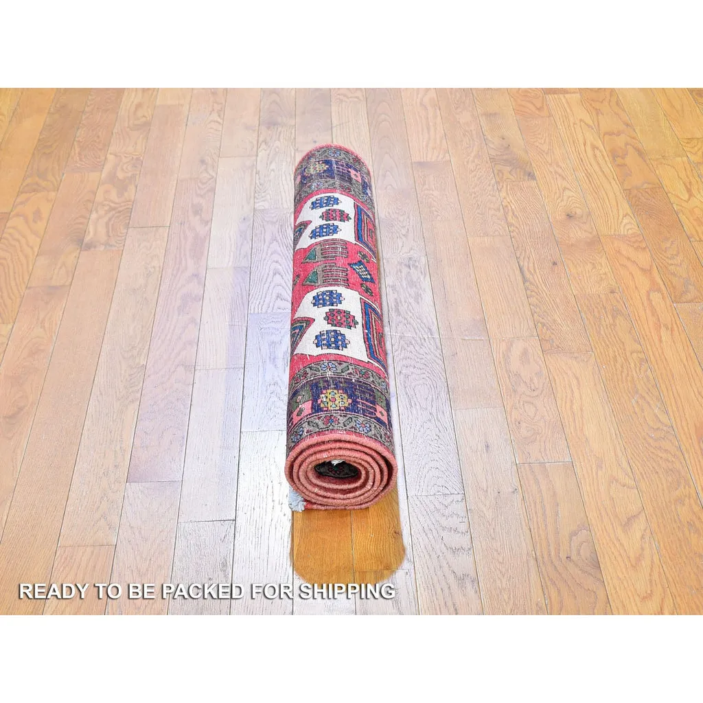 New Hand Knotted Red Wool Rectangle Oriental Rug 4" x 4'