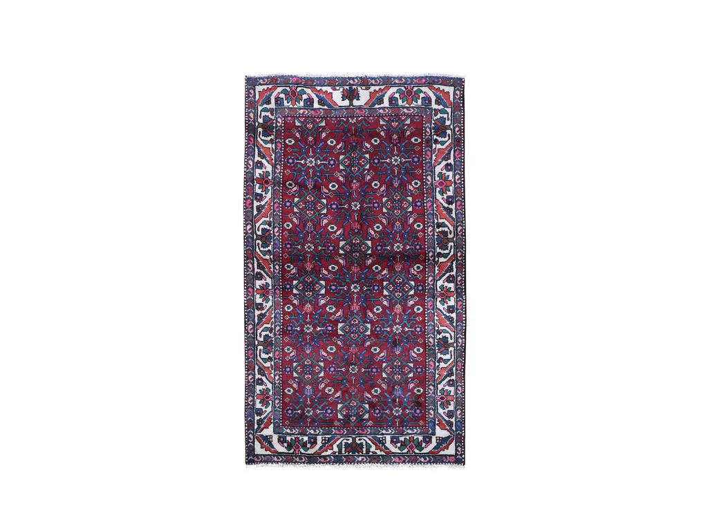 New Hand Knotted Red Wool Rectangle Oriental Rug 3'6" x 6'3"