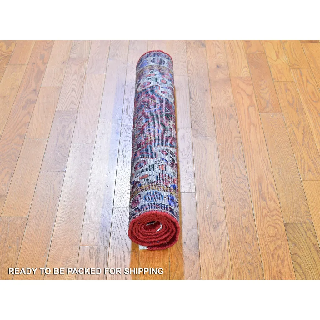 New Hand Knotted Red Wool Rectangle Oriental Rug 3'4" x 4'9"