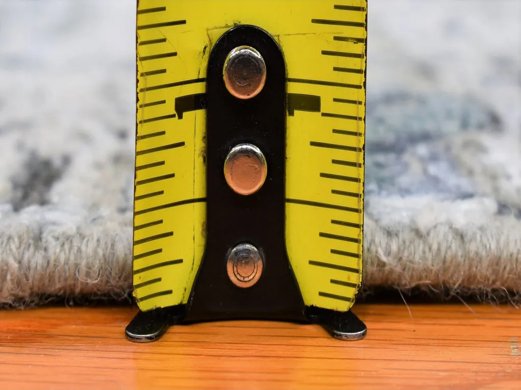 New Hand Knotted Grey Wool & Silk Rectangle Oriental Rug 3'0" x 5'2"