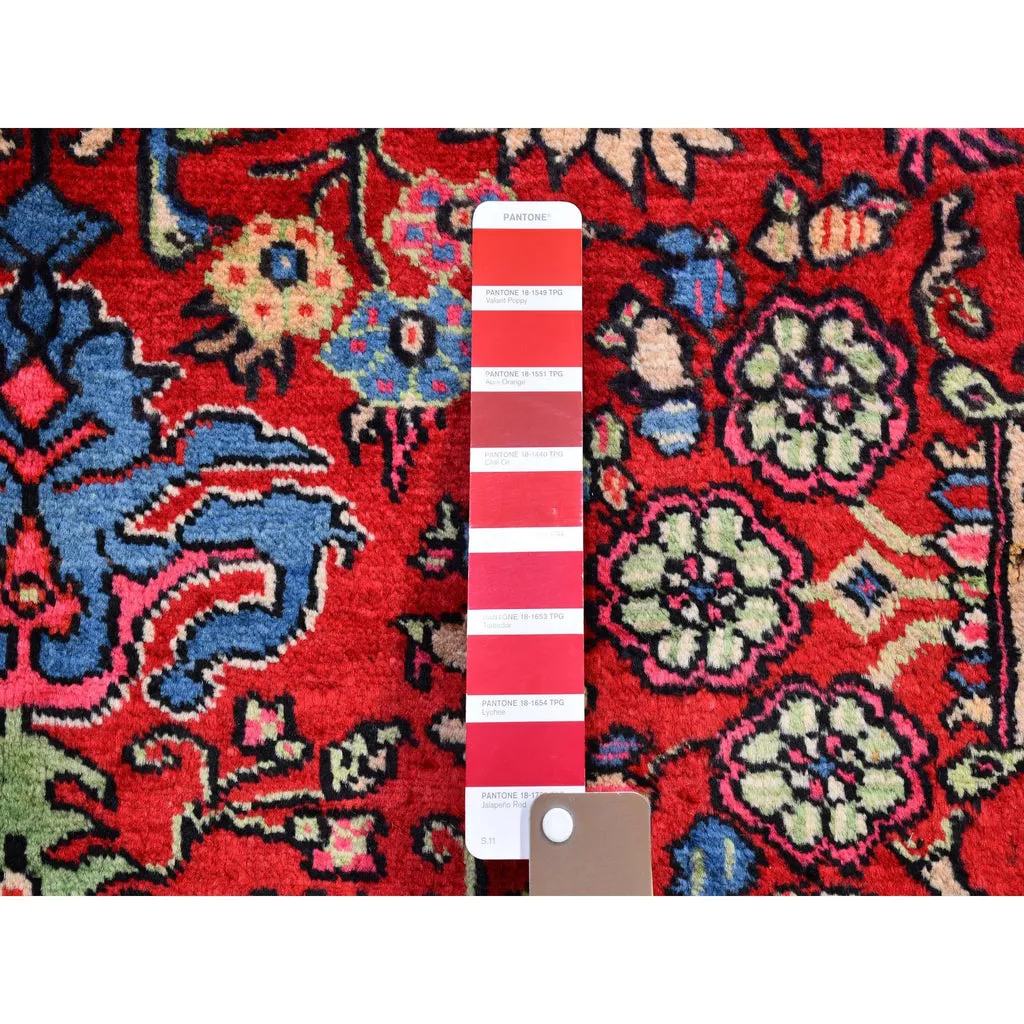 New Hand Knotted Red Wool Rectangle Oriental Rug 4'3" x 6'2"