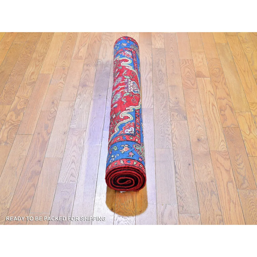 New Hand Knotted Red Wool Rectangle Oriental Rug 4'3" x 6'2"