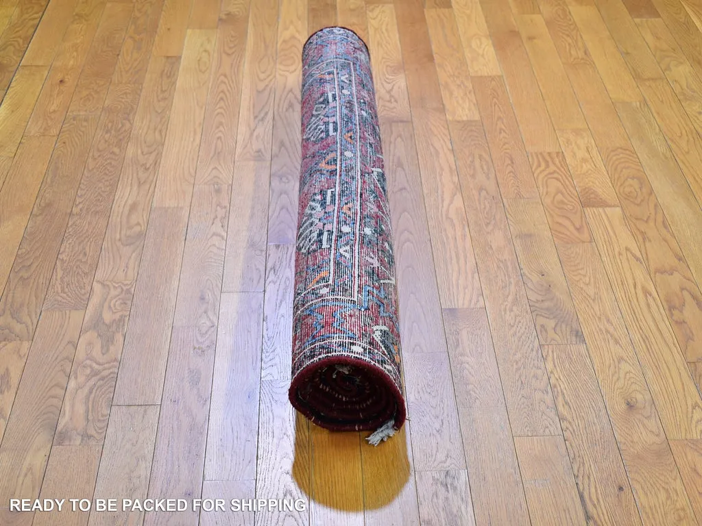 New Hand Knotted Red Wool Rectangle Oriental Rug 4'4" x 6'8"