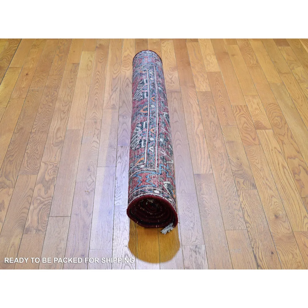 New Hand Knotted Red Wool Rectangle Oriental Rug 4'4" x 6'8"