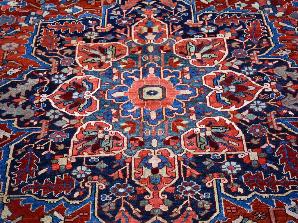 Vintage Hand Knotted Red Wool Rectangle Oriental Rug 8'3" x 11'3"