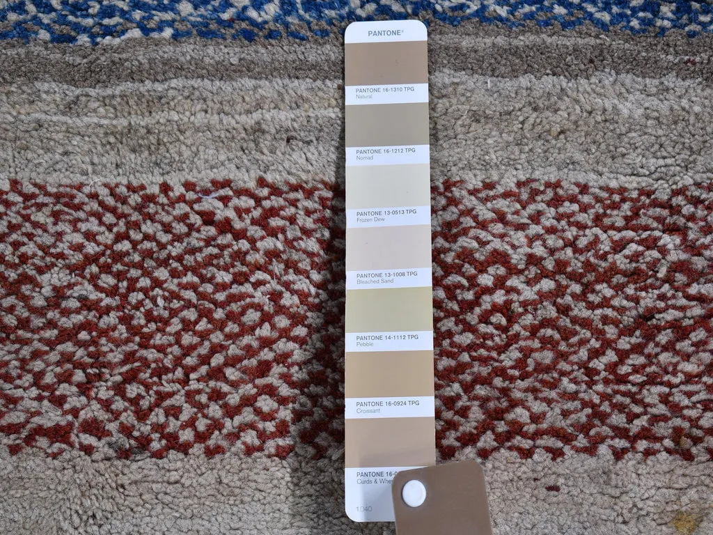 New Hand Knotted Brown Wool Rectangle Oriental Rug 4'1" x 5'0"