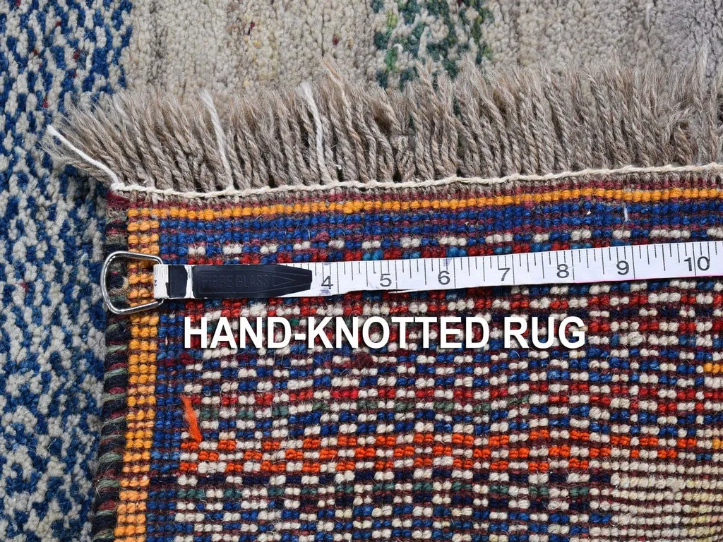 New Hand Knotted Brown Wool Rectangle Oriental Rug 4'1" x 5'0"