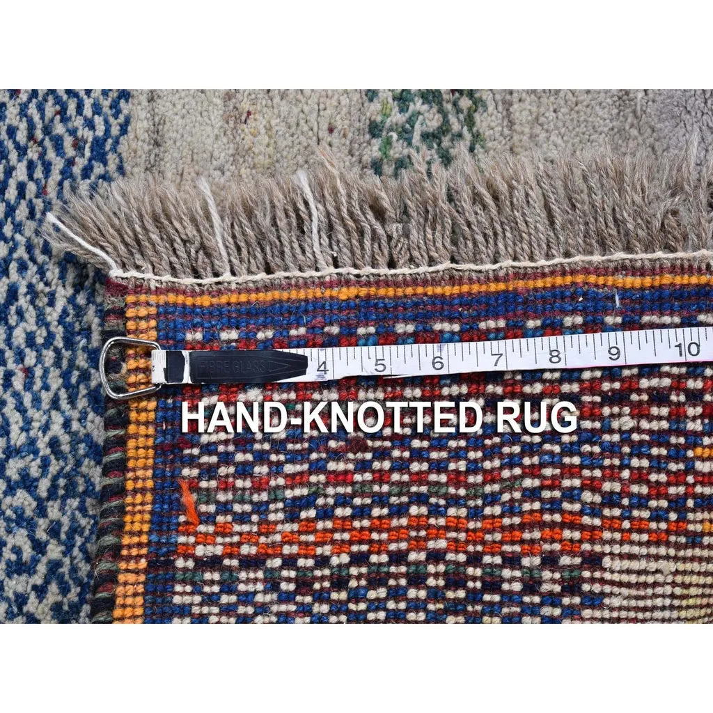 New Hand Knotted Brown Wool Rectangle Oriental Rug 4'1" x 5'0"