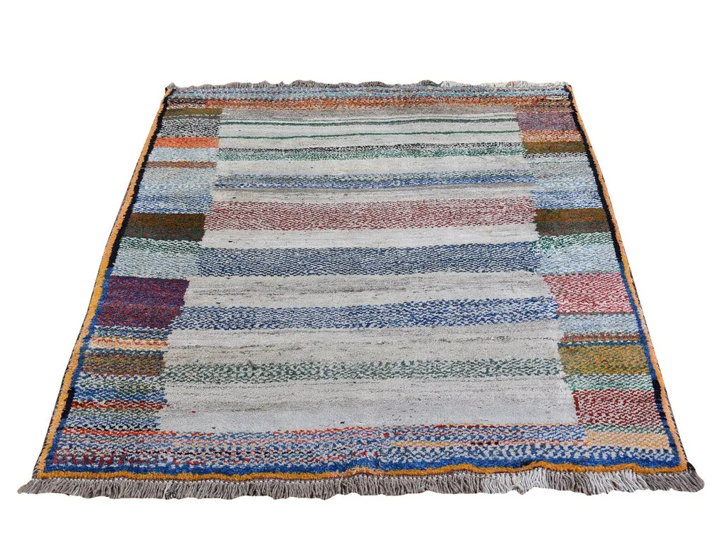 New Hand Knotted Brown Wool Rectangle Oriental Rug 4'1" x 5'0"