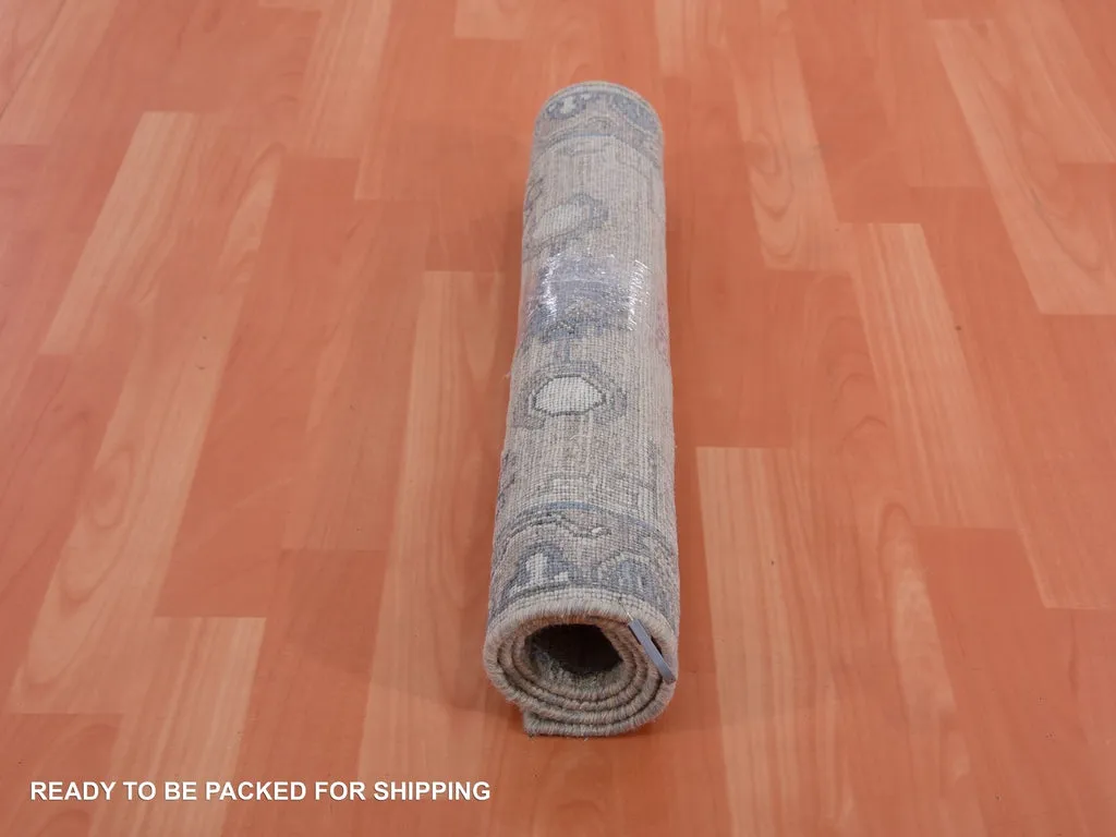 New Hand Knotted Grey Wool & Silk Rectangle Oriental Rug 2'0" x 3'0"