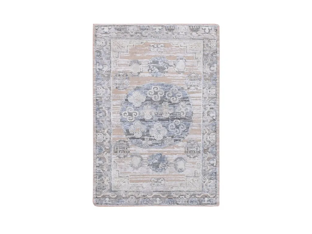 New Hand Knotted Grey Wool & Silk Rectangle Oriental Rug 2'0" x 3'0"