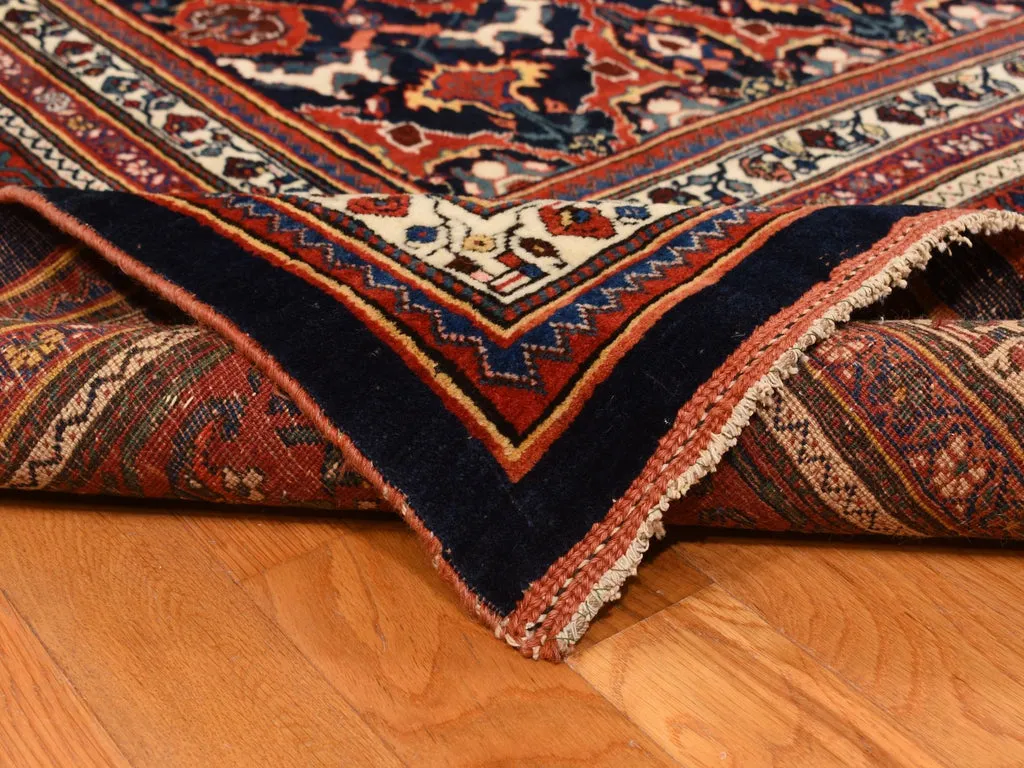 Vintage Hand Knotted Blue Wool Rectangle Oriental Rug 12'6" x 20'1"