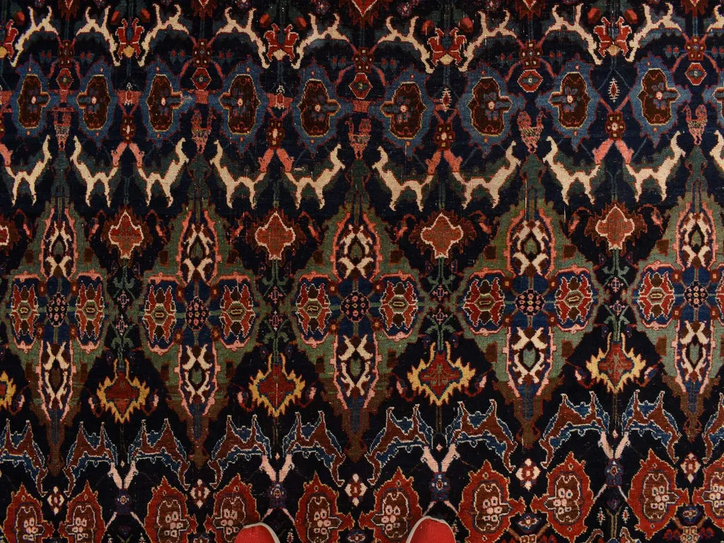 Vintage Hand Knotted Blue Wool Rectangle Oriental Rug 12'6" x 20'1"