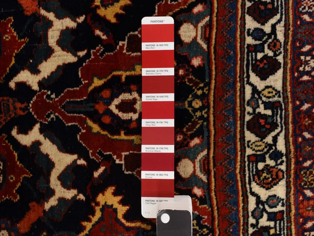 Vintage Hand Knotted Blue Wool Rectangle Oriental Rug 12'6" x 20'1"