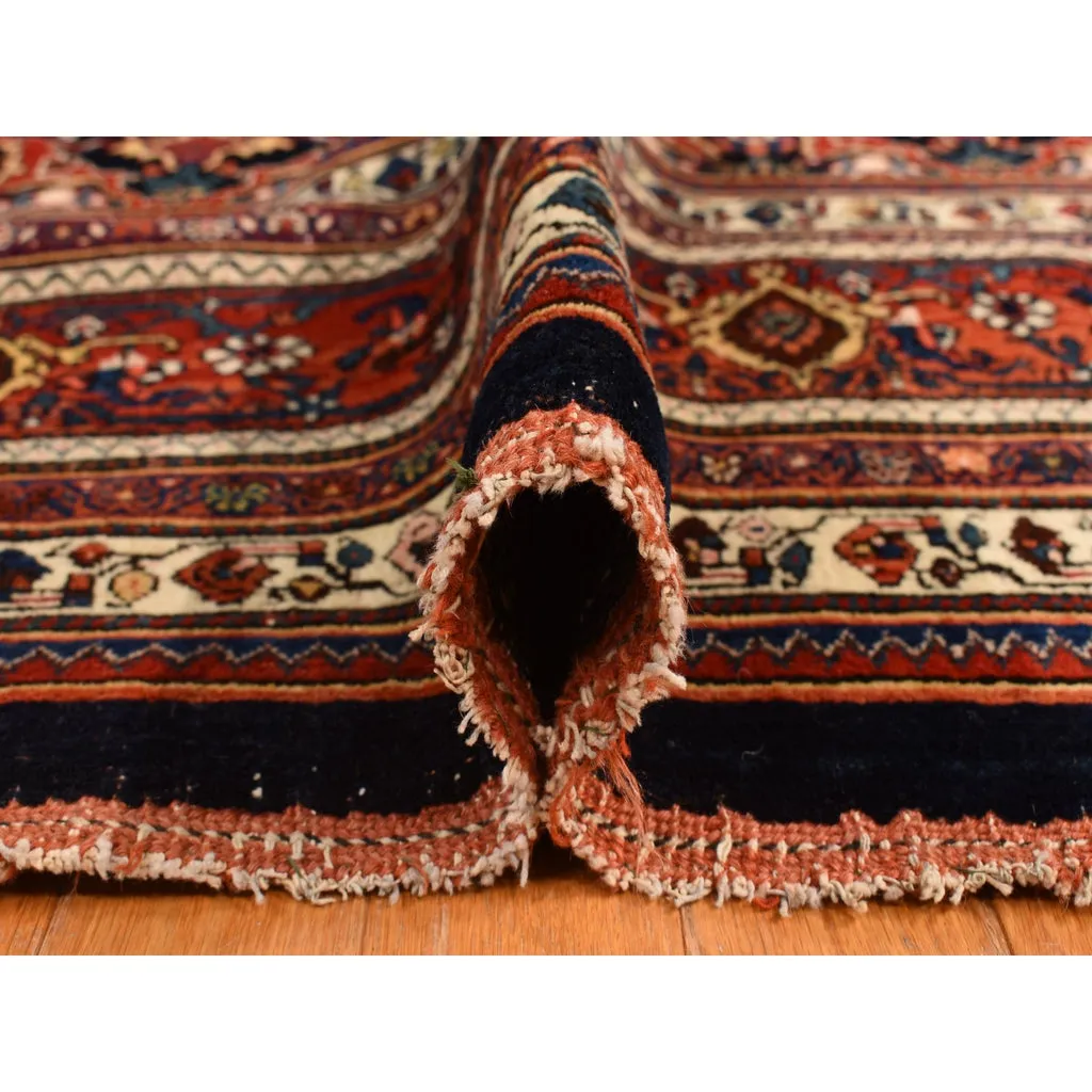 Vintage Hand Knotted Blue Wool Rectangle Oriental Rug 12'6" x 20'1"