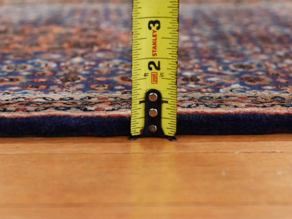 Vintage Hand Knotted Blue Wool Square Oriental Rug 2'3" x 2'4"