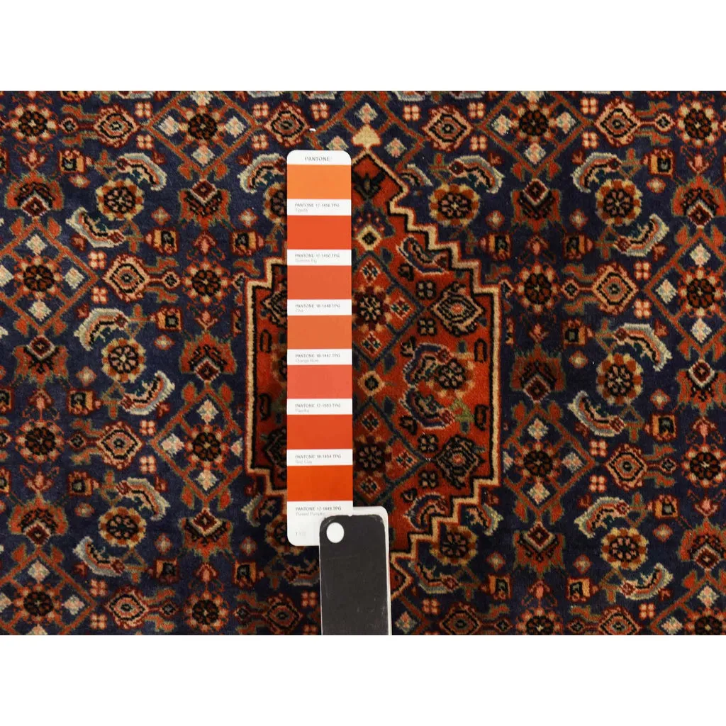 Vintage Hand Knotted Blue Wool Square Oriental Rug 2'3" x 2'4"