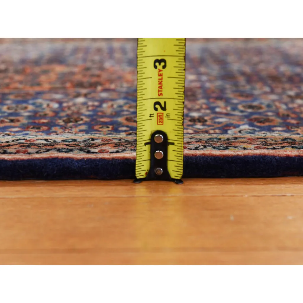 Vintage Hand Knotted Blue Wool Square Oriental Rug 2'3" x 2'4"