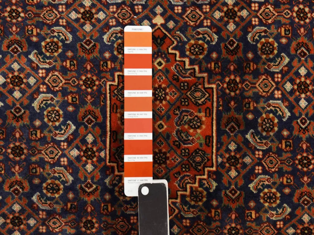 Vintage Hand Knotted Blue Wool Square Oriental Rug 2'3" x 2'4"