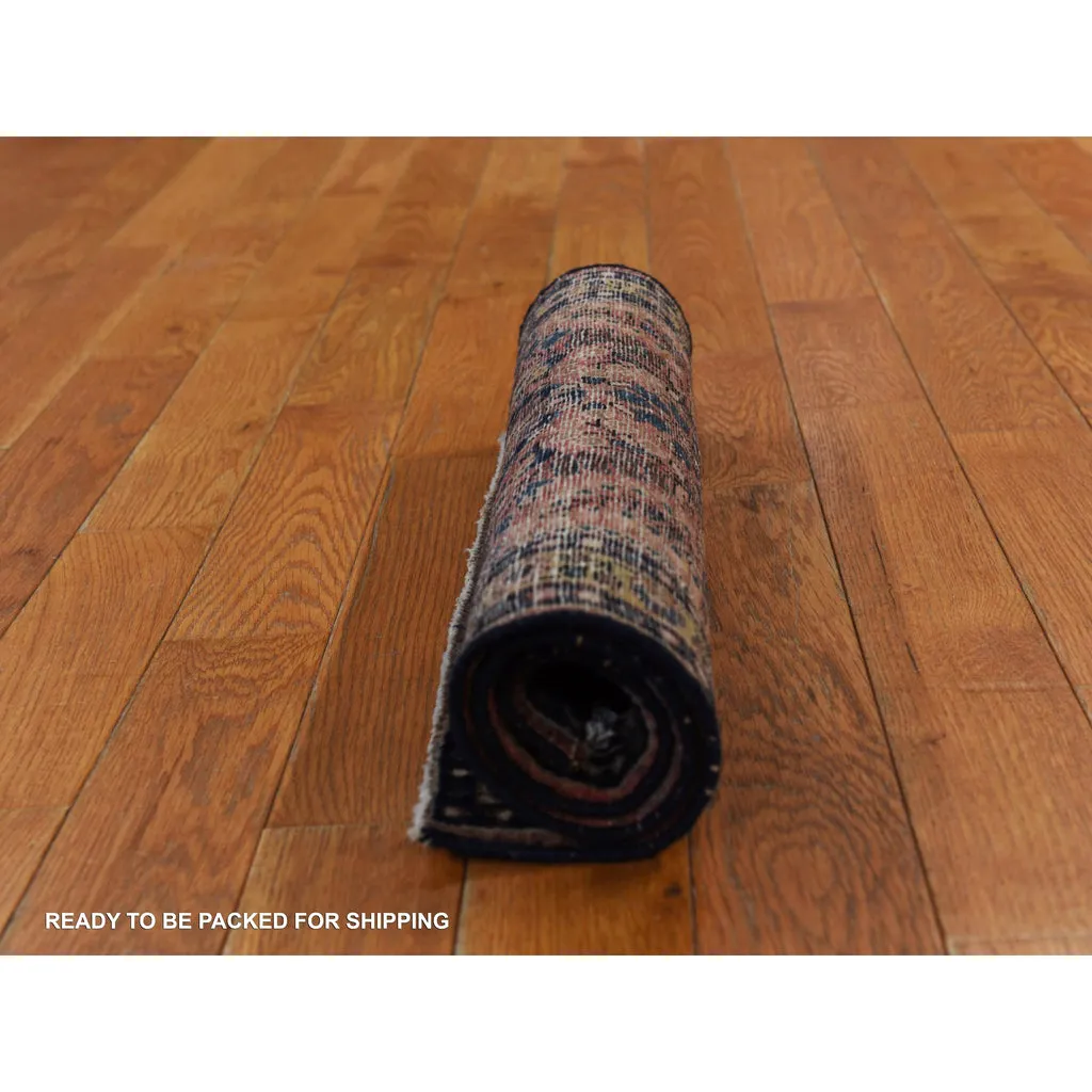 Vintage Hand Knotted Red Wool Rectangle Oriental Rug 2'0" x 2'6"