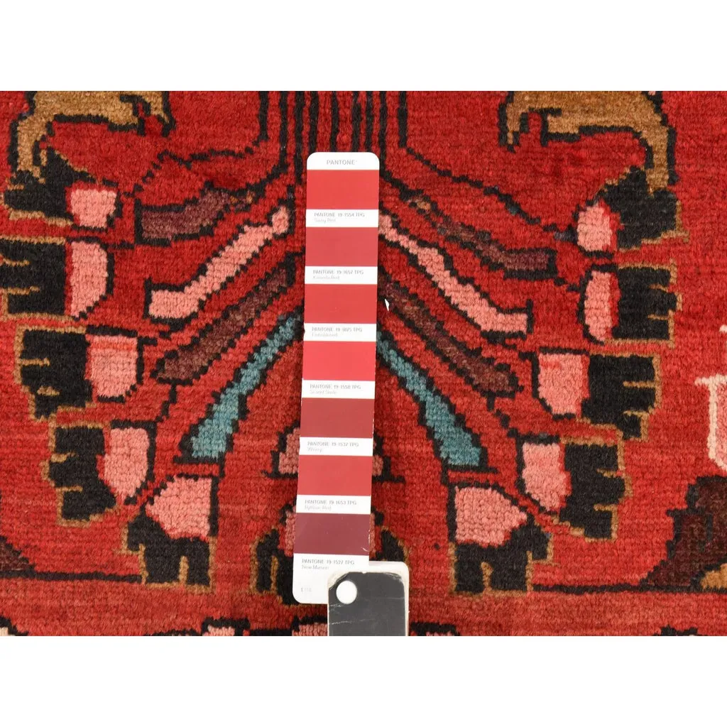 Vintage Hand Knotted Red Wool Rectangle Oriental Rug 8'10" x 12'3"