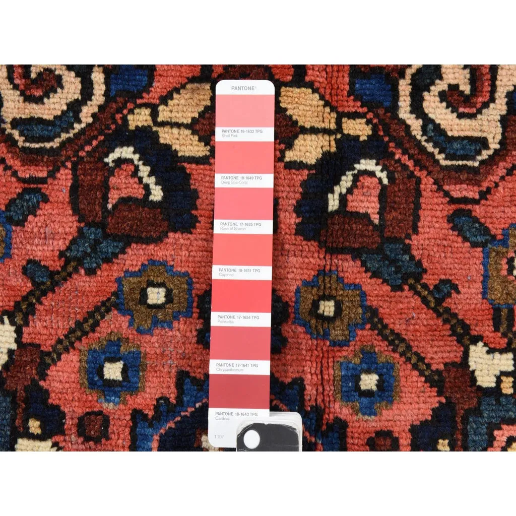 Vintage Hand Knotted Red Wool Rectangle Oriental Rug 10'0" x 12'4"