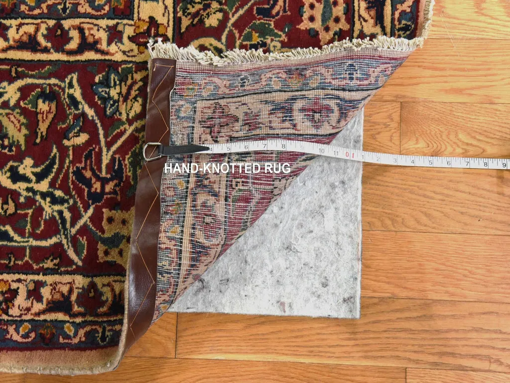 Vintage Hand Knotted Brown Wool Rectangle Oriental Rug 9'7" x 12'8"