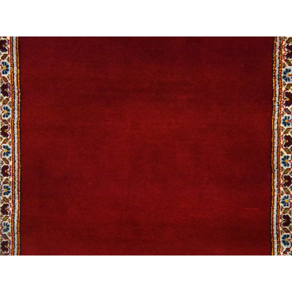 Vintage Hand Knotted Red Wool Runner Oriental Rug 3'5" x 12'10"