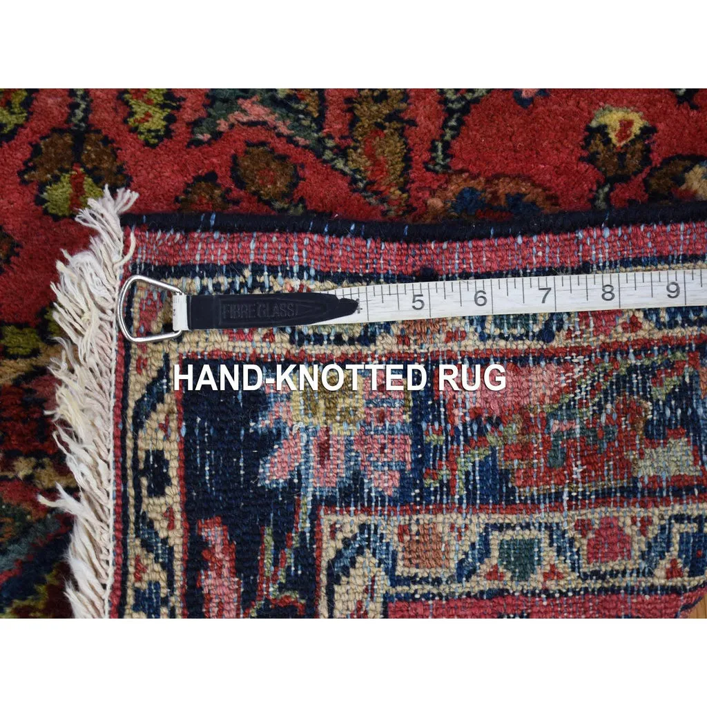 Vintage Hand Knotted Red Wool Runner Oriental Rug 0" x 20'