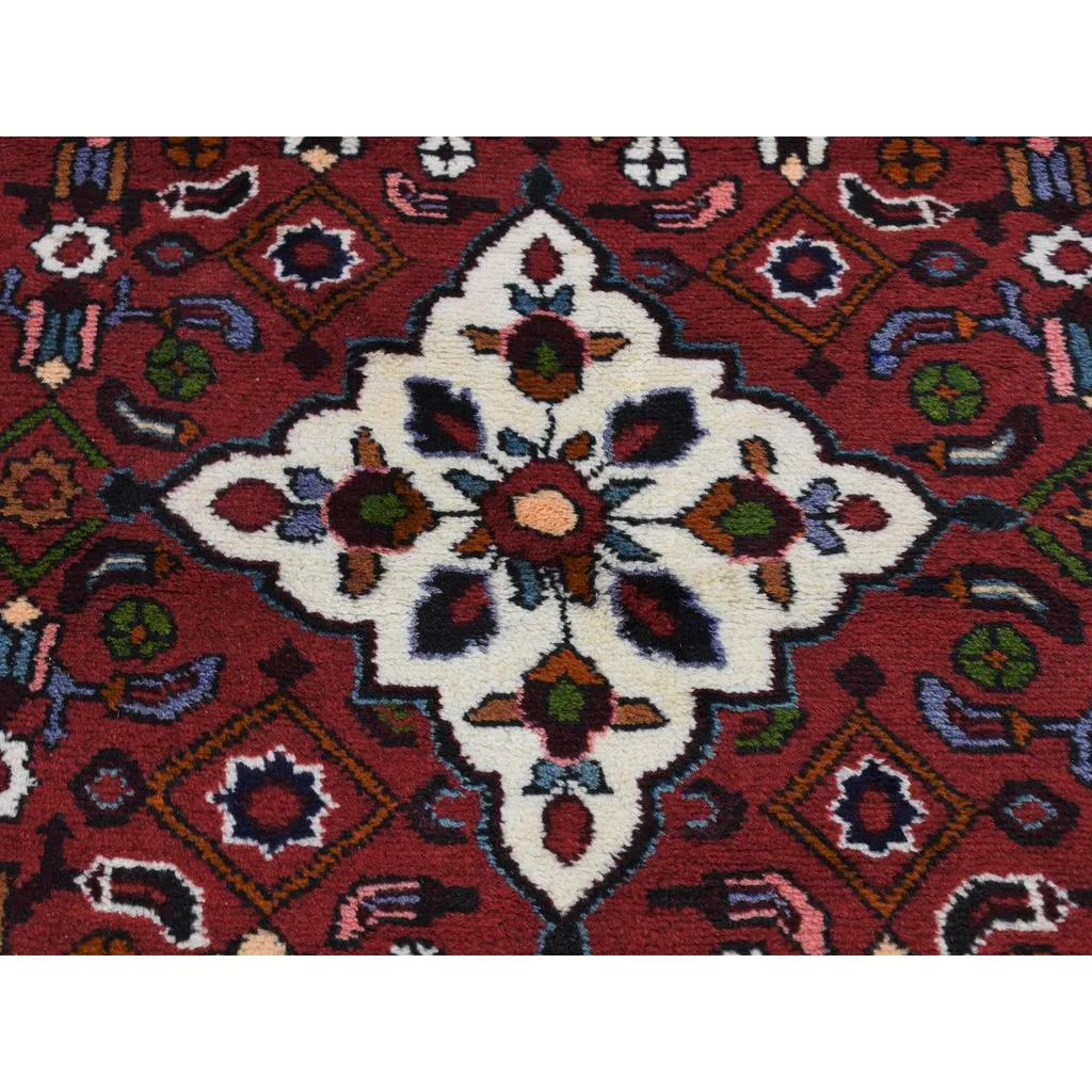 New Hand Knotted Red Wool Rectangle Oriental Rug 3'4" x 5'5"