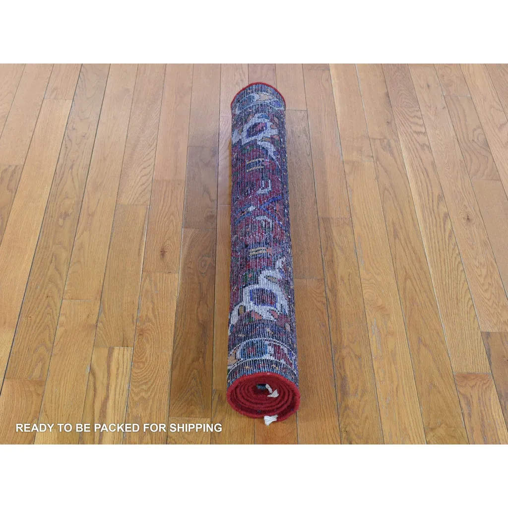 New Hand Knotted Red Wool Rectangle Oriental Rug 3'4" x 5'5"