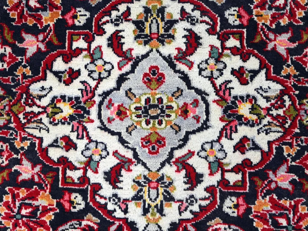 Vintage Hand Knotted Red Wool Rectangle Oriental Rug 9'9" x 13'0"