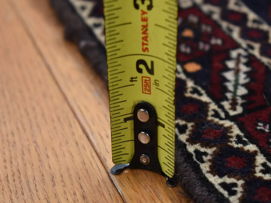 Vintage Hand Knotted Blue Wool Rectangle Oriental Rug 4'1" x 5'9"