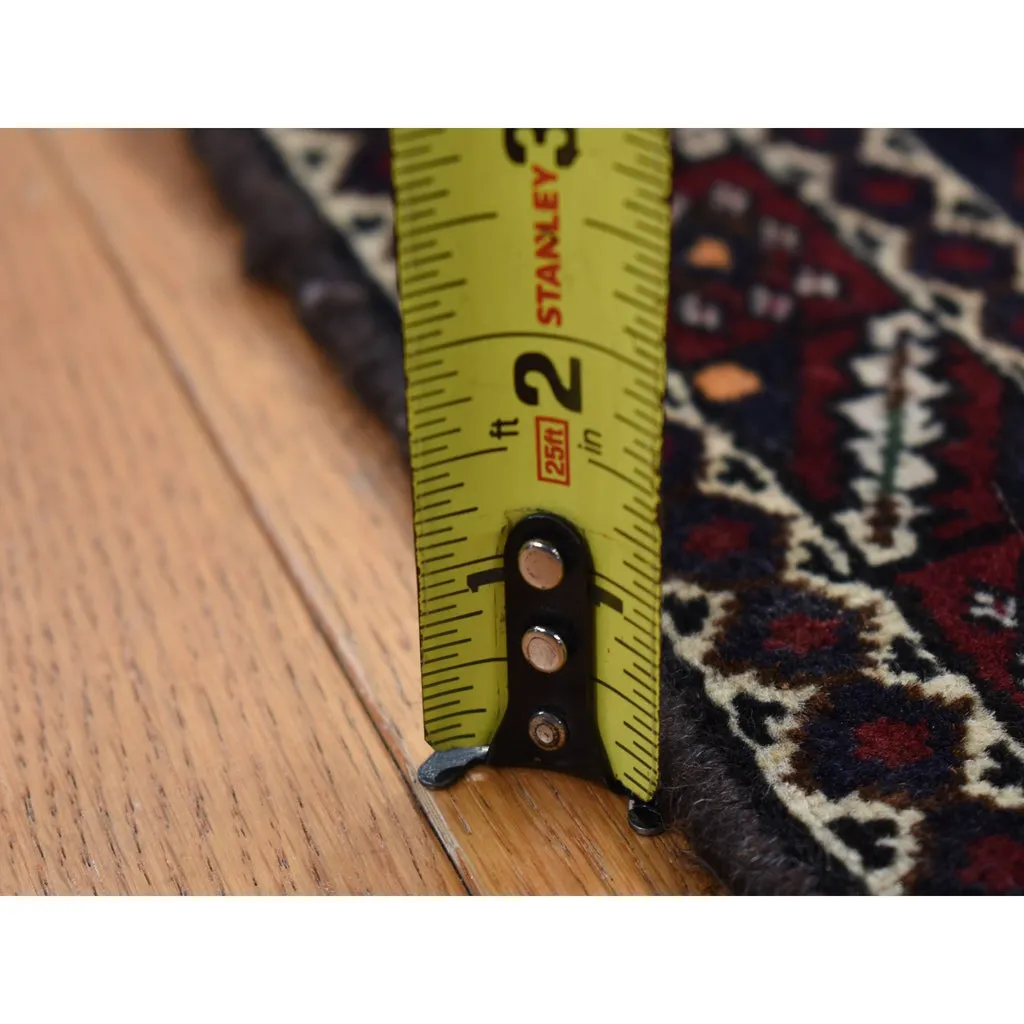 Vintage Hand Knotted Blue Wool Rectangle Oriental Rug 4'1" x 5'9"