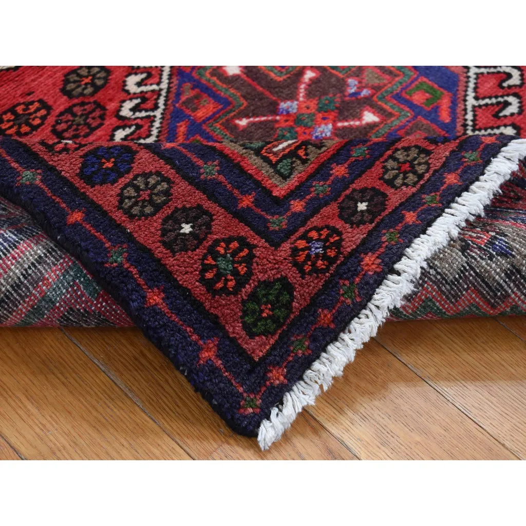 New Hand Knotted Red Wool Rectangle Oriental Rug 5" x 4'