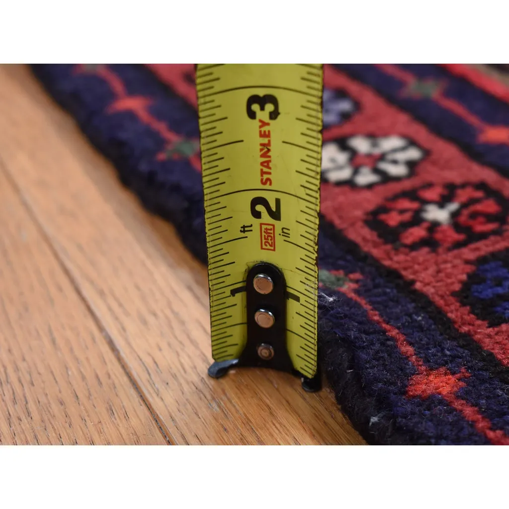 New Hand Knotted Red Wool Rectangle Oriental Rug 5" x 4'