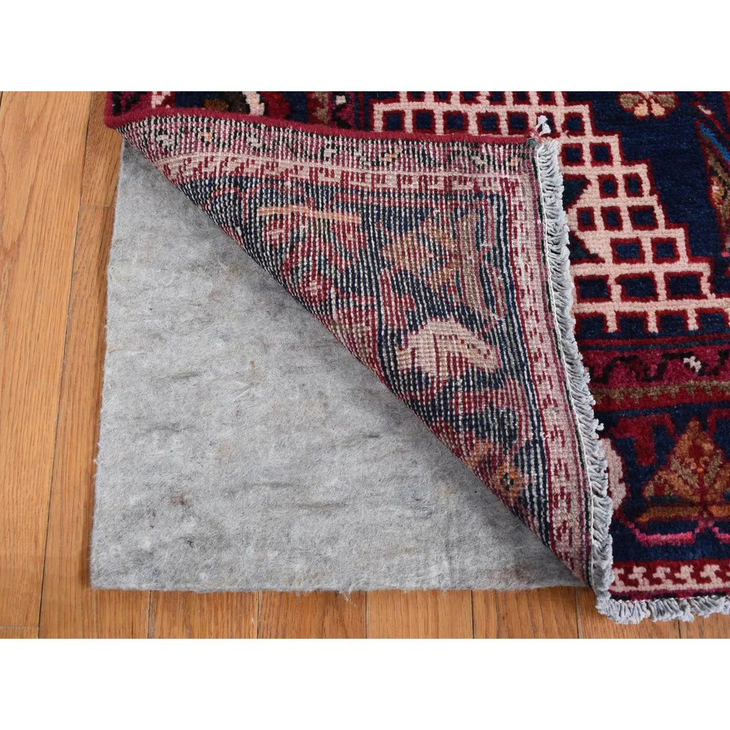 Vintage Hand Knotted Red Wool Runner Oriental Rug 4'3" x 9'0"