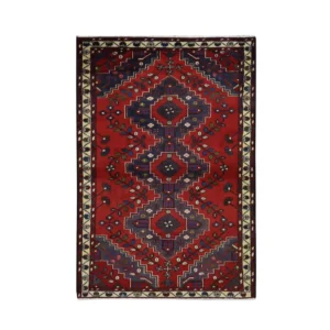 New Hand Knotted Red Wool Rectangle Oriental Rug 3'5" x 5'0"