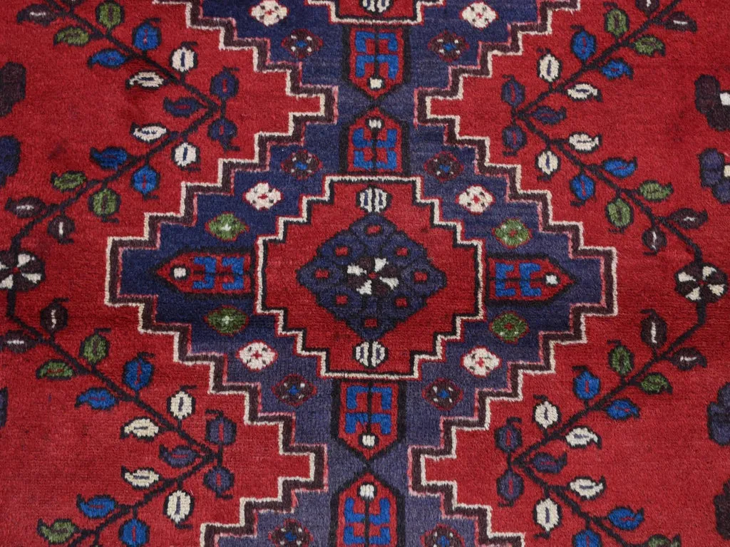 New Hand Knotted Red Wool Rectangle Oriental Rug 3'5" x 5'0"